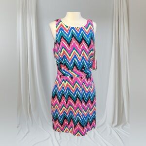 Lilly Pulitzer Hearts A Flutter Chevron Dress Florescent LP, Womens size 10
